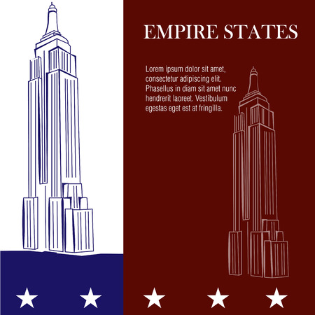 a pair of sketches of the empire states on a colored background のイラスト素材