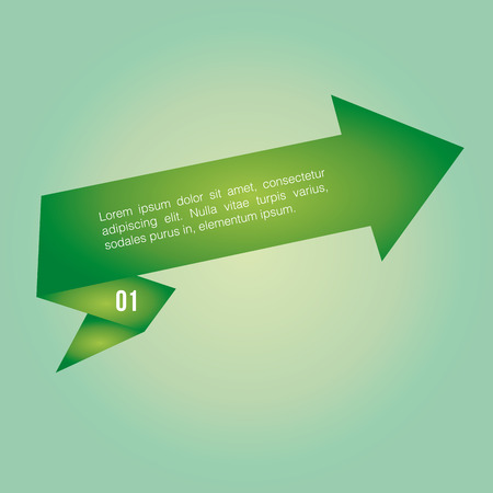 a green banner with an arrow shape and textのイラスト素材