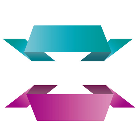 a pair of colored ribbons on a white backgroundのイラスト素材