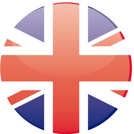 a round badge with the flag of the united kingdom on a white backgroundのイラスト素材