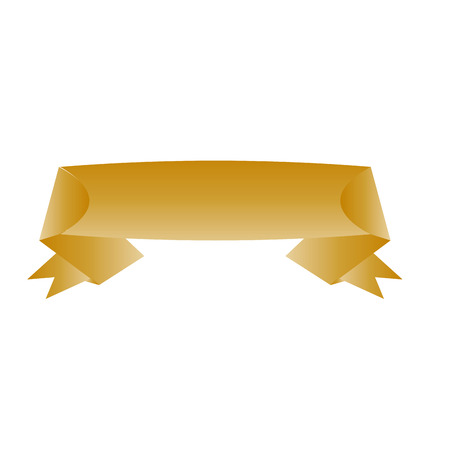 an isolated golden ribbon on a white backgroundのイラスト素材