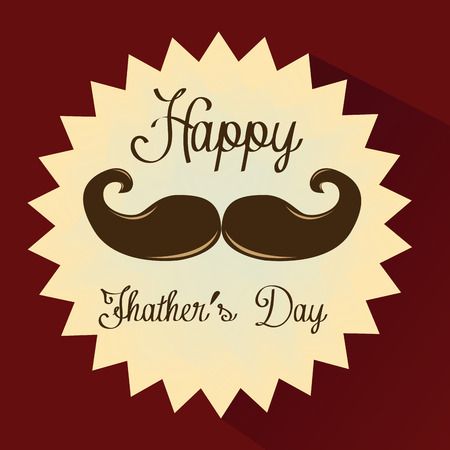 an isolated button with text and a mustache for father's dayのイラスト素材