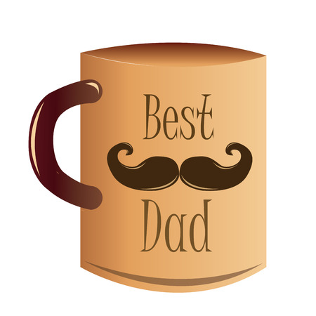 an isolated mug wit text and a mustache for father's dayのイラスト素材