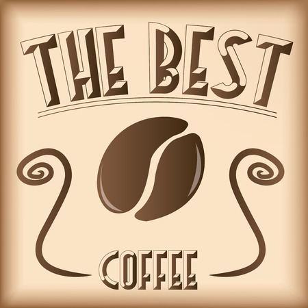 a brown background with text and a coffee beanのイラスト素材