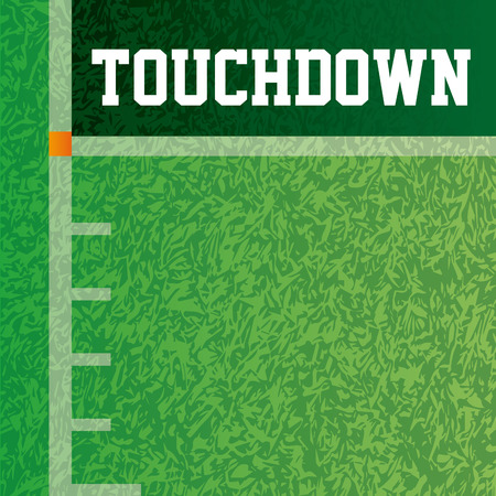 a green football field with texture and text