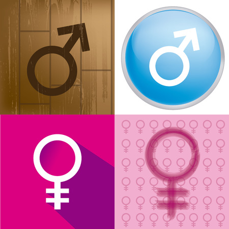 a set of colored symbols on different backgroundsのイラスト素材