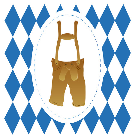 an isolated traditional clothes for oktoberfest on a blue backgroundのイラスト素材