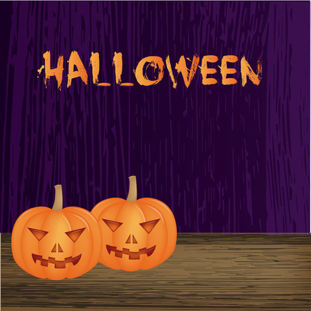 a group of pumpkins on a purple background with textのイラスト素材
