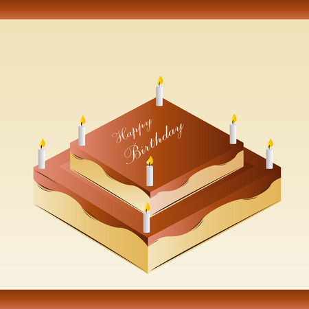 an isolated delicious birthday cake for a birthday partyのイラスト素材