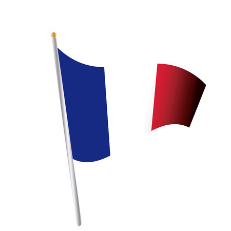 an isolated french flag on a white backgroundのイラスト素材