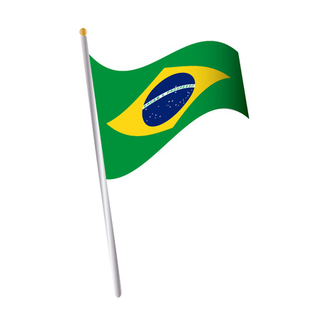 an isolated brazilian flag on a white backgroundのイラスト素材