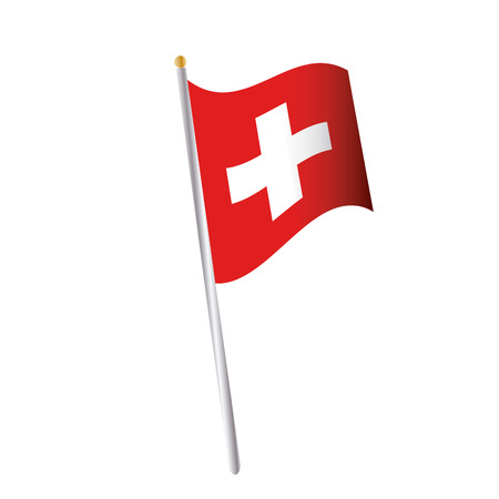 an isolated flag of switzerland on a white backgroundのイラスト素材