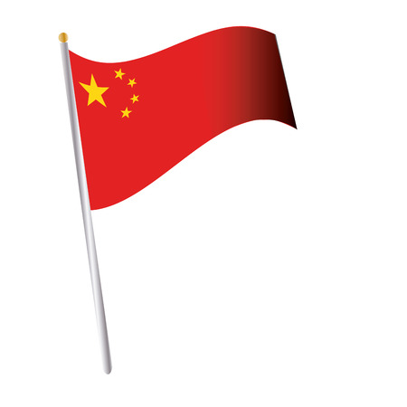 an isolated chinese flag on a white backgroundのイラスト素材