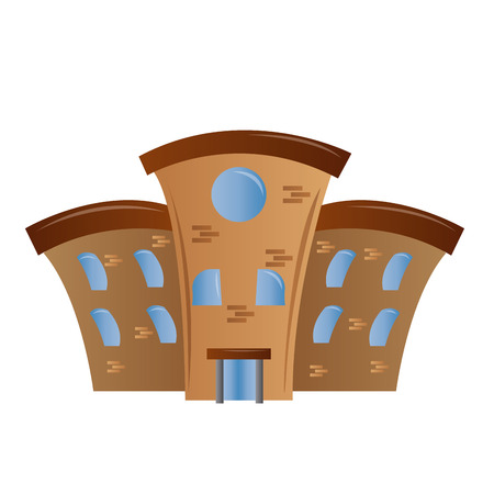 an isolated building on a white backgroundのイラスト素材