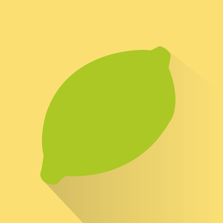 an isolated lemon on a yellow backgroundのイラスト素材