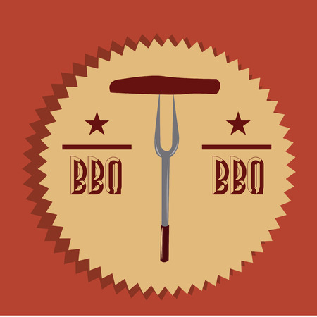 a colored background with a yellow label, text and a sausageのイラスト素材