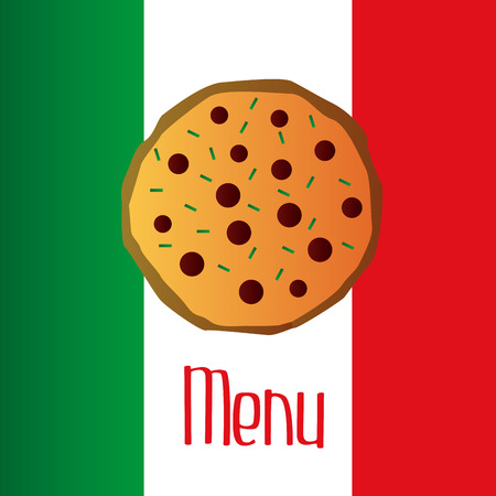 an isolated pizza on a colored backgroundのイラスト素材