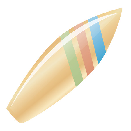 an isolated surfboard with a beautiful design on a white backgroundのイラスト素材