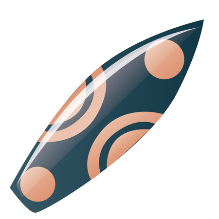 an isolated surfboard with a beautiful design on a white backgroundのイラスト素材
