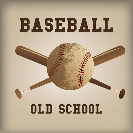 a colored background with a pair of baseball bats, text and a baseball ballのイラスト素材