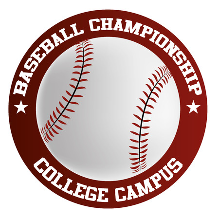 an isolated label with text and a baseball ballのイラスト素材