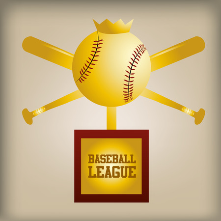 an isolated golden baseball trophy on a colored backgroundのイラスト素材