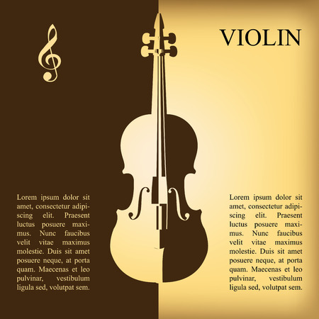 a colored background with the silhouette of a violin and textのイラスト素材