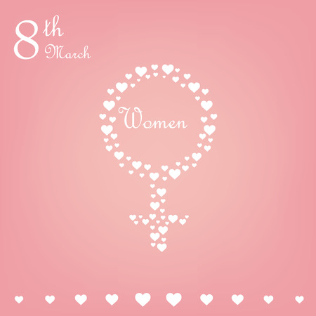 a pink background with text and a lot of hearts composing a women's signのイラスト素材