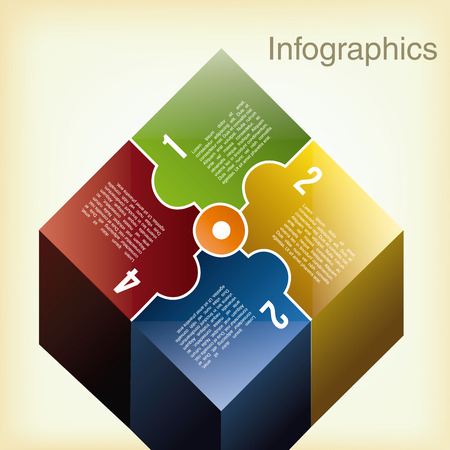 abstract business infographics with text and colorsのイラスト素材