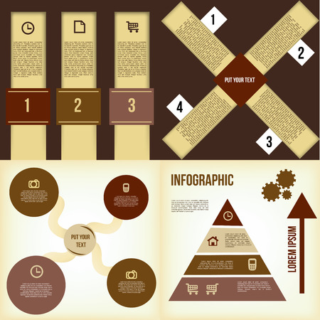 a set of abstract business infographics with text and colorsのイラスト素材