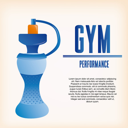 a colored background with text and a gym flaskのイラスト素材