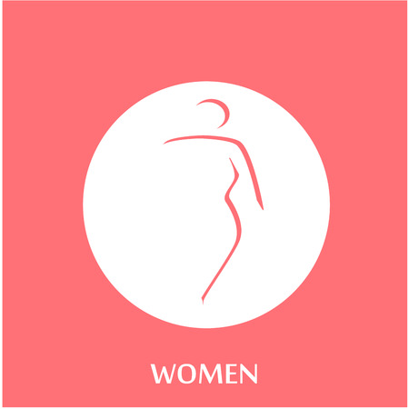 a pink background with text and a female silhouetteのイラスト素材