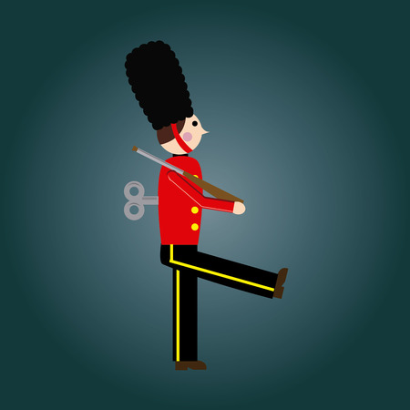 an isolated nutcracker soldier on a colored backgroundのイラスト素材