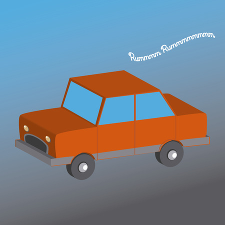 an isolated car on a colored backgroundのイラスト素材