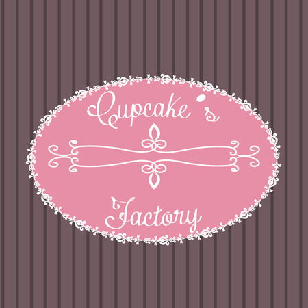 a pink vintage label with text on a striped backgroundのイラスト素材