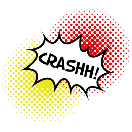 isolated comic speech bubble on a halftone background. Vector illustrationのイラスト素材