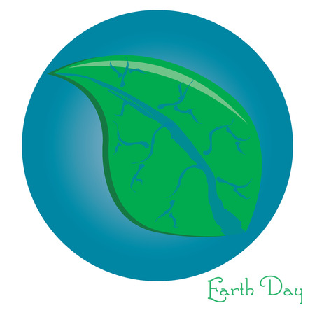 isolated leaf on a round icon with textのイラスト素材