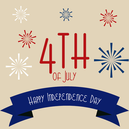 Colored background with elements for independence day. Vector illustrationのイラスト素材