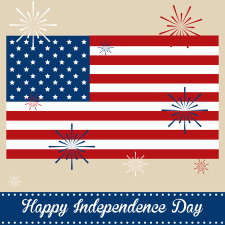 Colored background with elements for independence day. Vector illustrationのイラスト素材