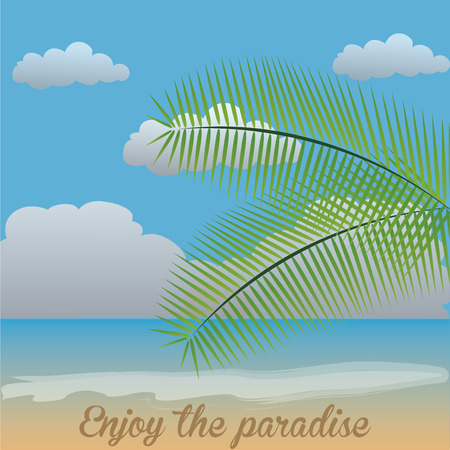 Colored background with text for summer vacations. Vector illustrationのイラスト素材