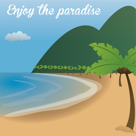 Colored background with text for summer vacation. Vector illustrationのイラスト素材