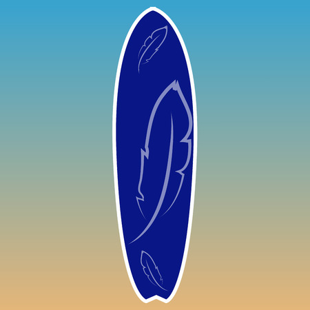 Isolated surfboard on a colored background. Vector illustrationのイラスト素材