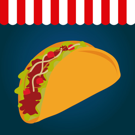 Colored background with an isolated burrito. Vector illustrationのイラスト素材