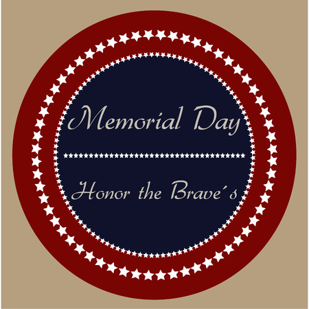 Colored background with text and elements for memorial day. Vector illustrationのイラスト素材