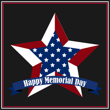 Colored background with text and elements for memorial day. Vector illustrationのイラスト素材