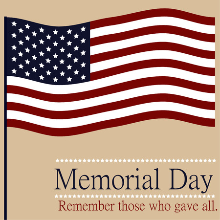 Colored background with text and elements for memorial day. Vector illustrationのイラスト素材