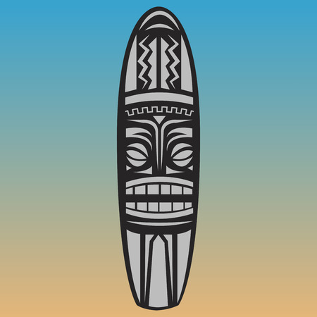 Isolated surfboard on a colored background. Vector illustrationのイラスト素材