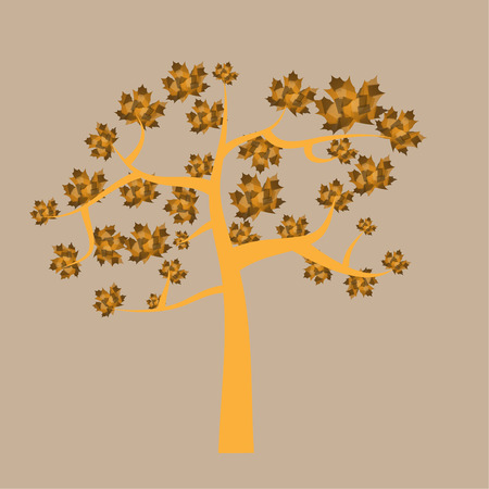 Isolated abstract tree on a colored background. Vector illustrationのイラスト素材