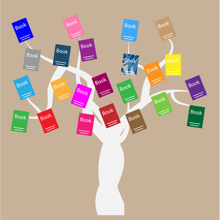 Isolated abstract tree on a colored background. Vector illustrationのイラスト素材