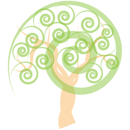 Isolated abstract tree on a white background. Vector illustrationのイラスト素材